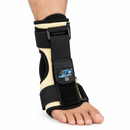 Back view of NeoFit ankle brace with adjustable hook-and-loop straps
